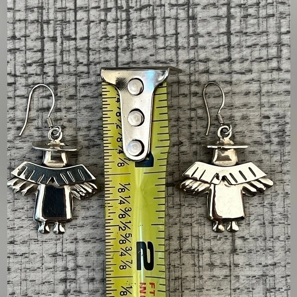 Sterling Silver Angel Dangle Earrings with Shepherd Hooks